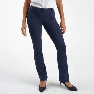 Betabrand Womens Navy Blue straight leg Dress Pant Size large petite
